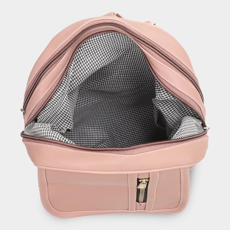 Women's Pink Polyurethane Backpack, , large image number null