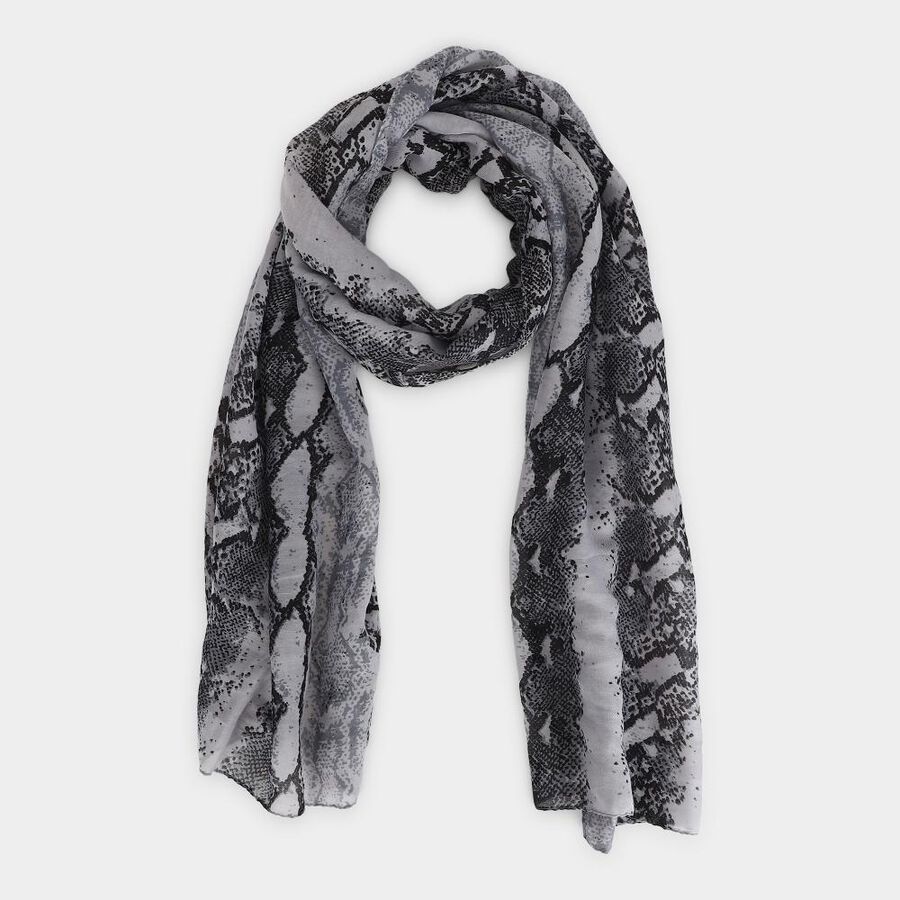 Women's Light Grey Fabric Scarf , , large