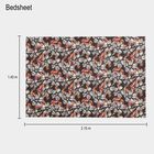 Dark Brown Cotton Floral Printed Single Bedsheet, , small