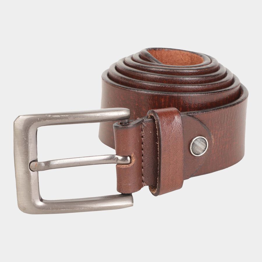 Men's Leather Casual Belt, Size 36, Smooth/Plain, , large image number null