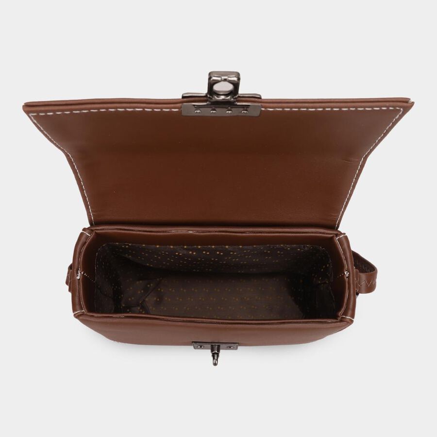 Women Brown Polyurethane Handbag, , large image number null