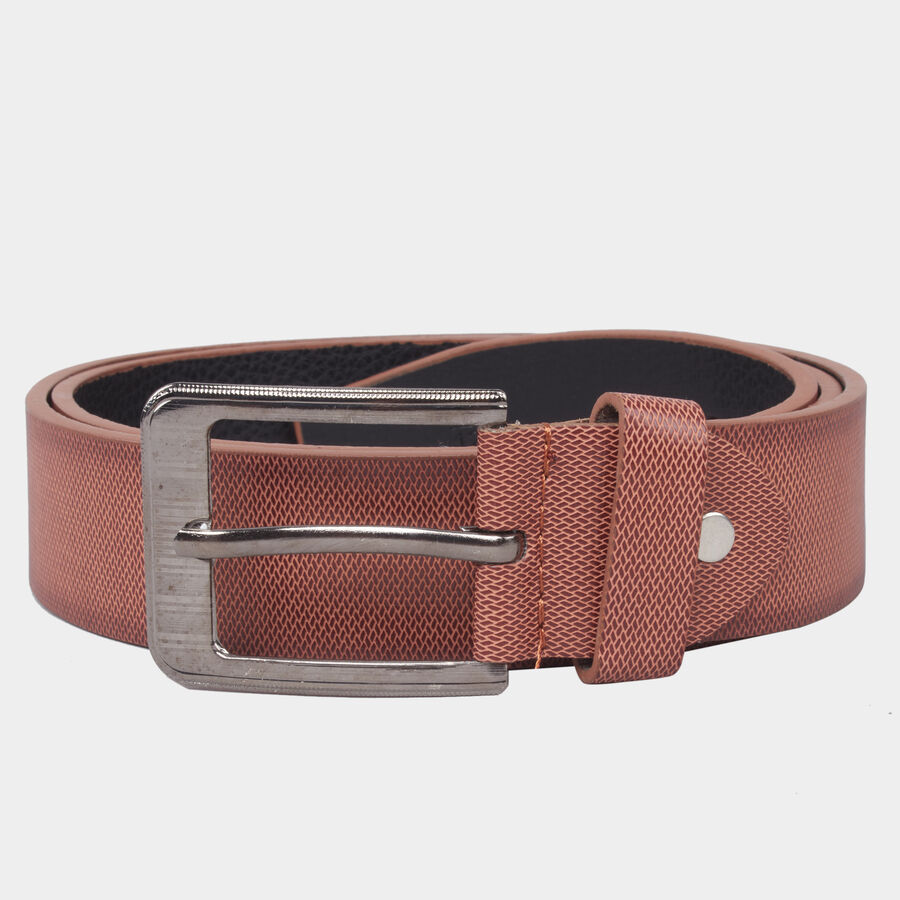 Men's Polyurethane Casual Belt, Size 40, Textured, , large image number null