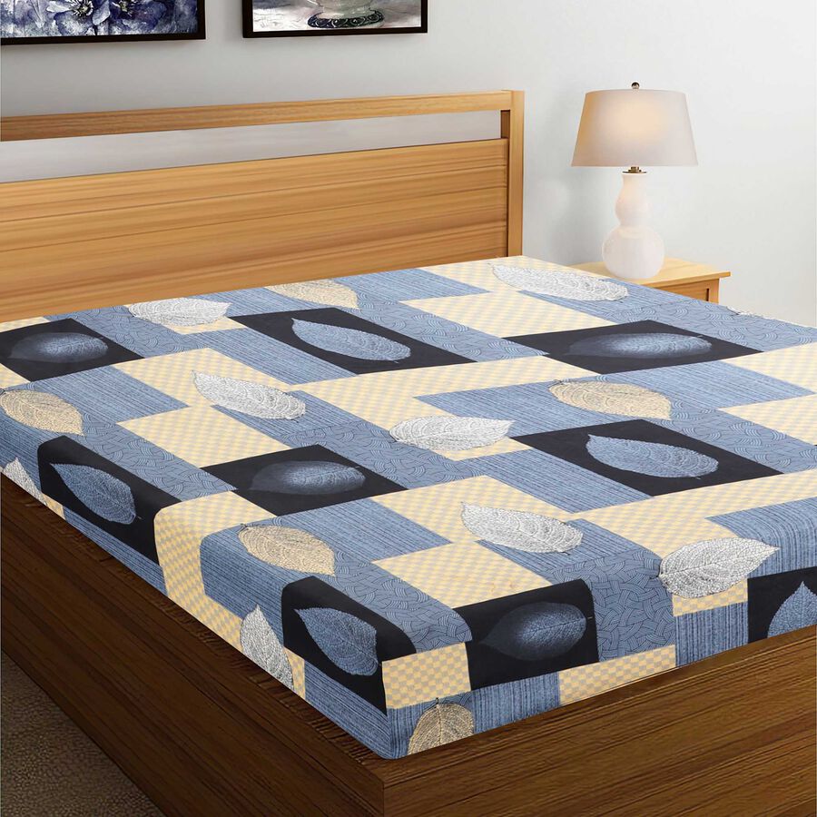 90 GSM Dark Blue Microfiber Double Bedsheet, , large image number null