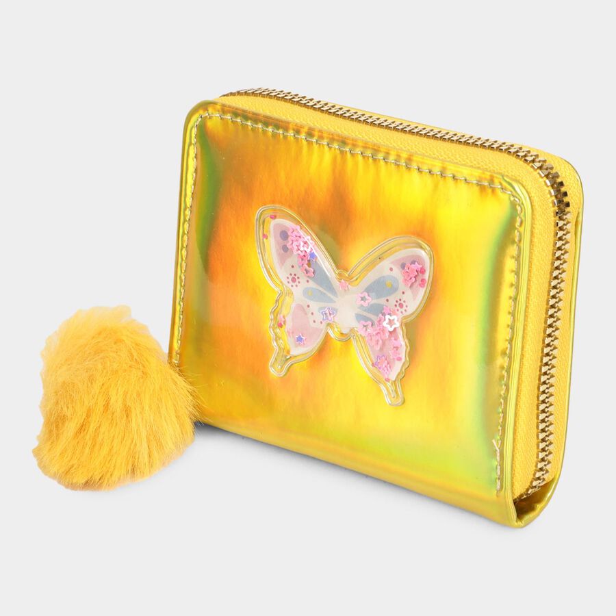 Kid's Yellow Polyurethane Compact Wallet, , large image number null