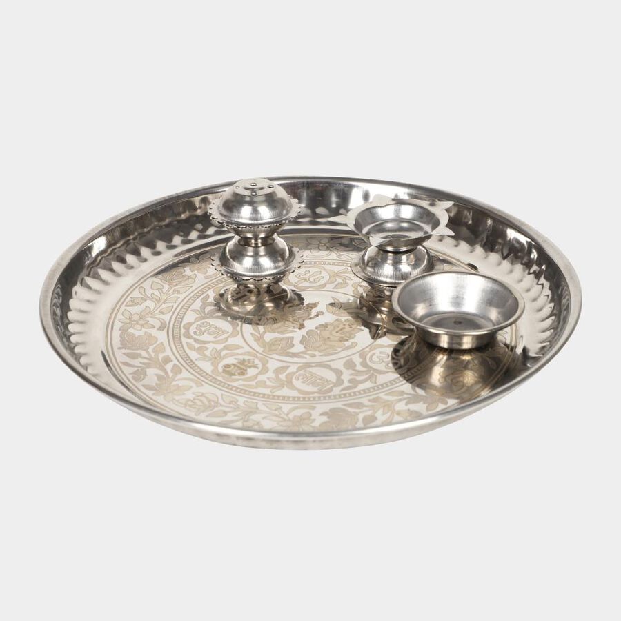 Steel Pooja Plate, , large image number null