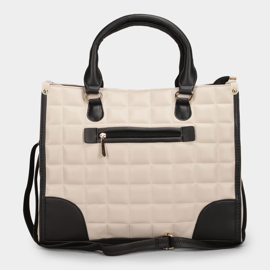 Beige Pu Hand Bag, , large