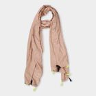 Women's Beige Viscose Scarf, , small