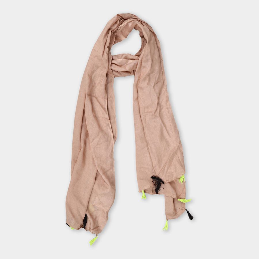 Women's Beige Viscose Scarf, , large