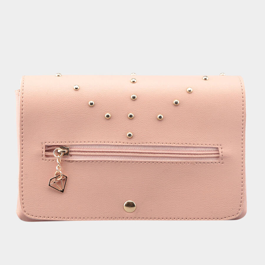 Women's Pink Polyurethane Sling Bag, , large image number null