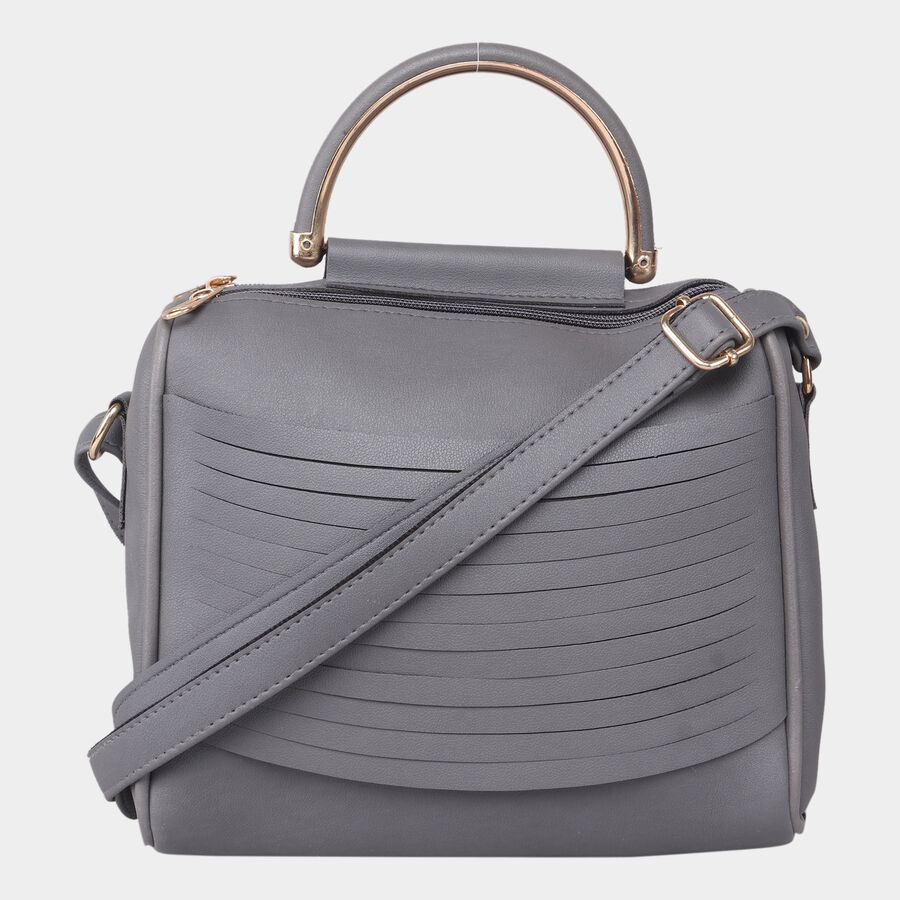 Women Plain Grey Sling Bag, , large image number null