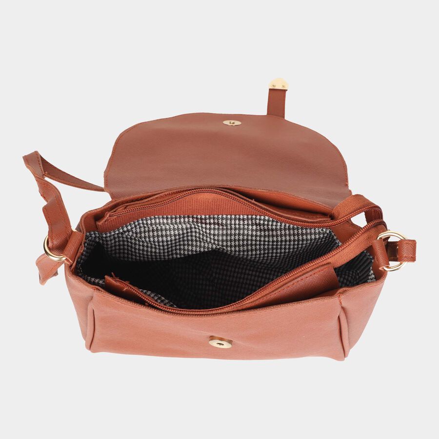 Women's Polyurethane Envelope/Zipper Sling Bag, , large image number null