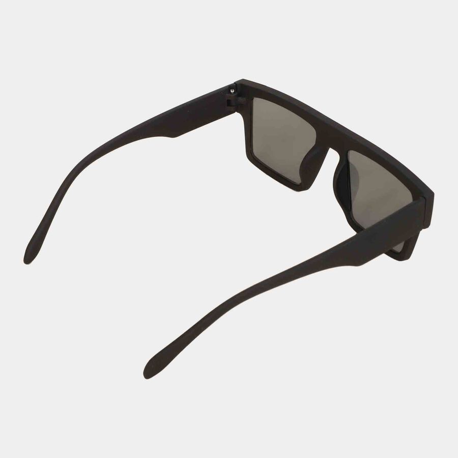 Men's Plastic Clear Glass Rectangle Sunglasses, , large image number null