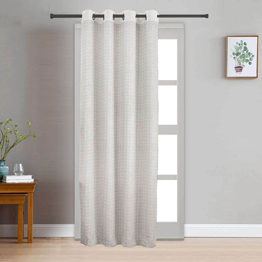 Home Beautiful                         7 ft. Cream Polyester Curtain