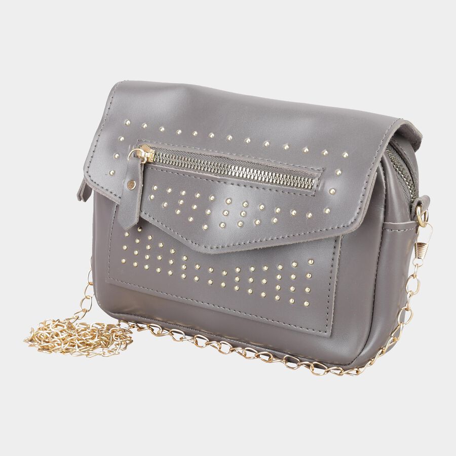 Women's Polyurethane Envelope/Zipper Sling Bag, , large image number null