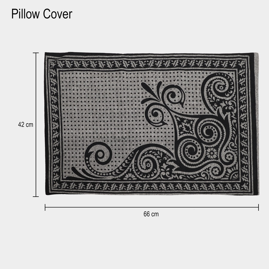 Dark Grey Cotton Blend Pillow Cover, , large image number null