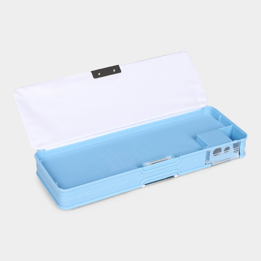 Magnetic Plastic Pencil Box - Color/Design May Vary, , large image number null