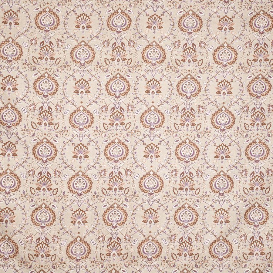 Beige Cotton Floral Printed King Size Bedsheet, , large image number null