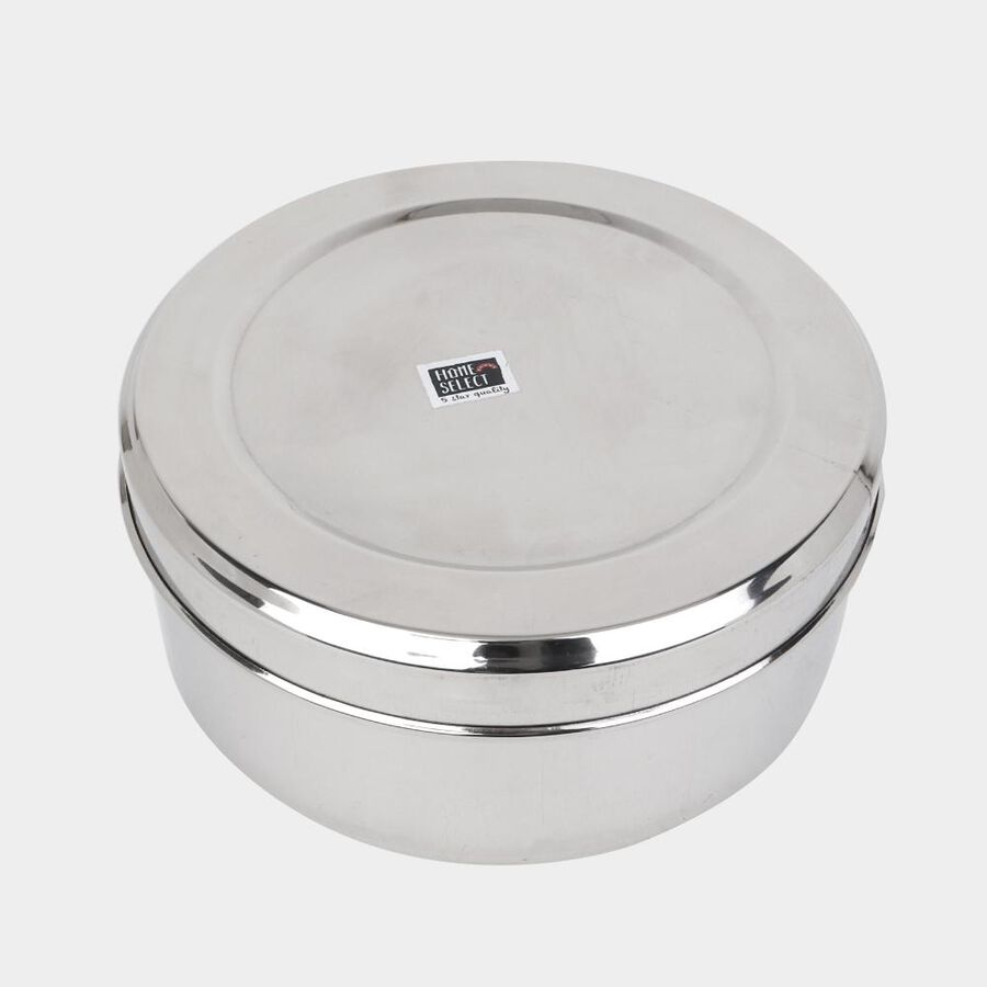 Stainless Steel Round Container (Poori Dabba) - 1000 ml, , large image number null