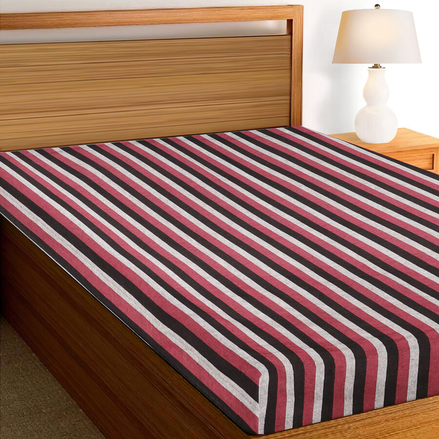 Pink Checks Polyester Cotton BedCover, , large image number null