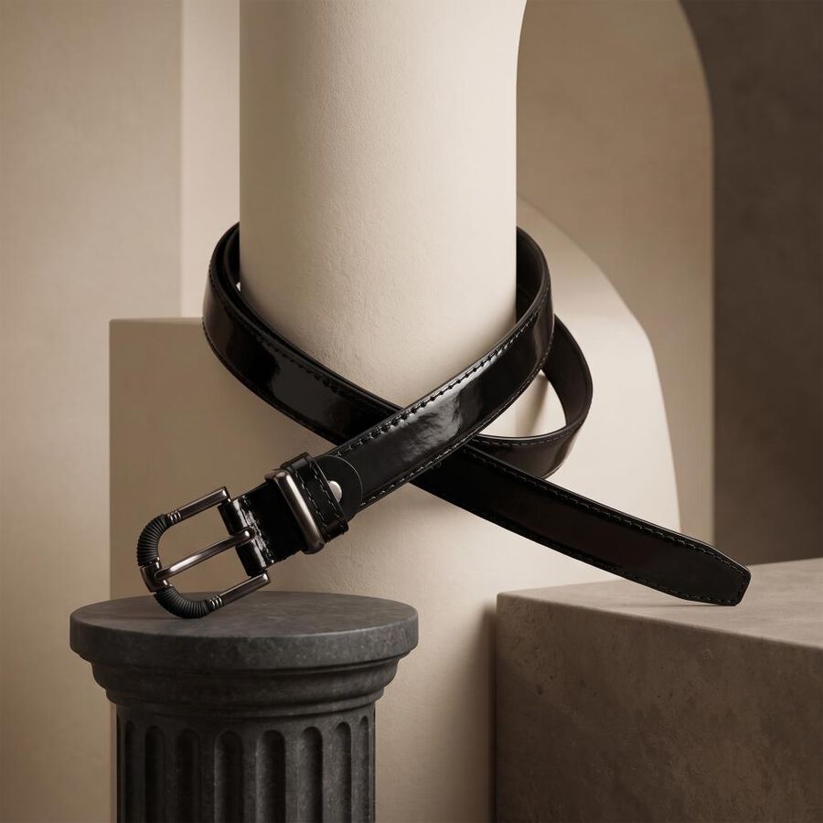 Women's Brown PU Belt, , large