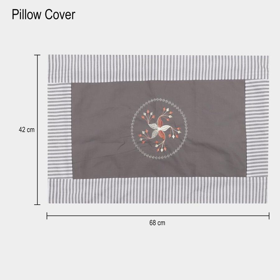 Blue Polyester Cotton Pillow Cover, , large image number null