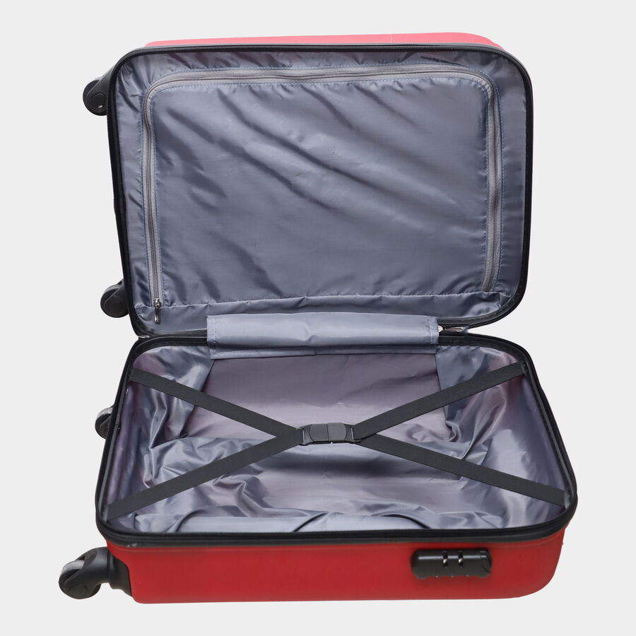 4-Wheel Red Polypropylene Hard Case Trolley, Medium, , large image number null