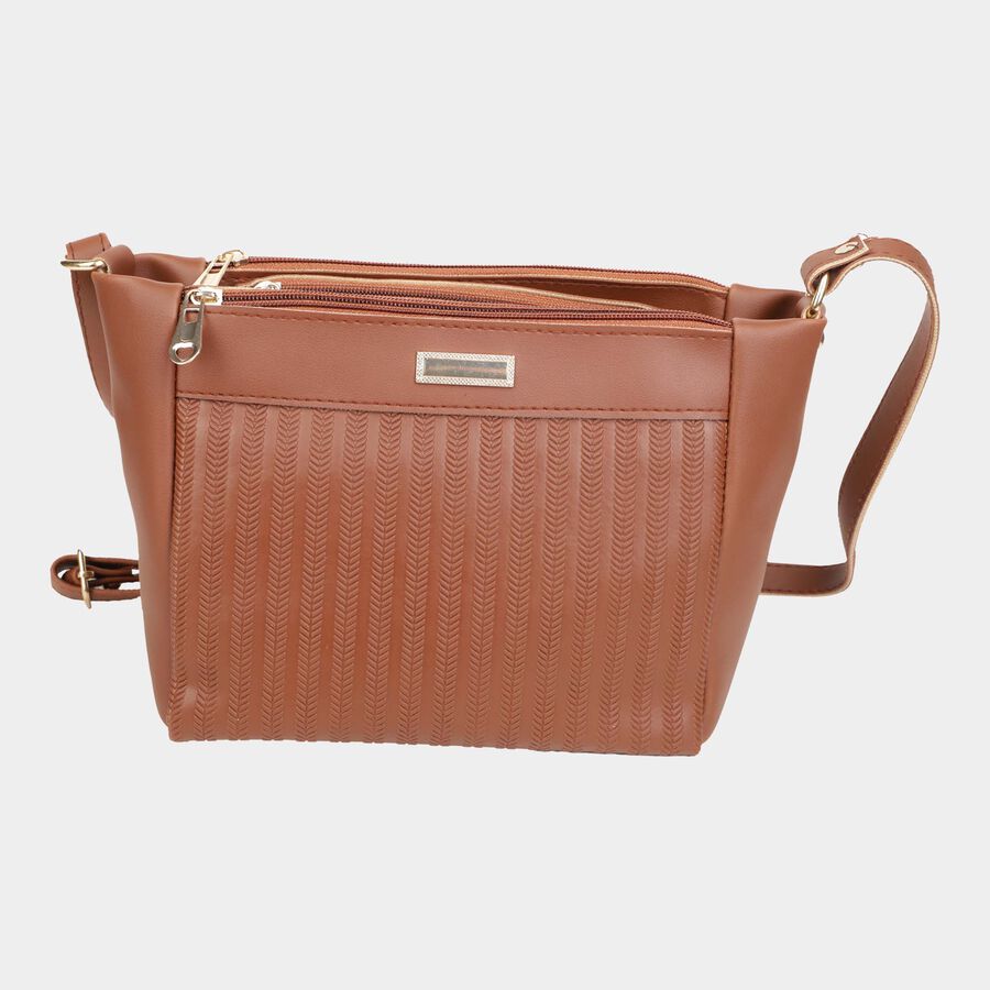 Women's Polyurethane Envelope/Zipper Sling Bag, , large image number null