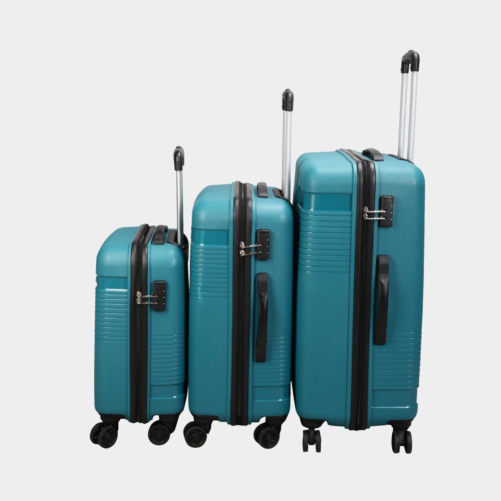 Safari 3 Pcs. 4 Wheel Polypropylene Hard Case Trolley Small Medium Large Vishal Mega Mart India