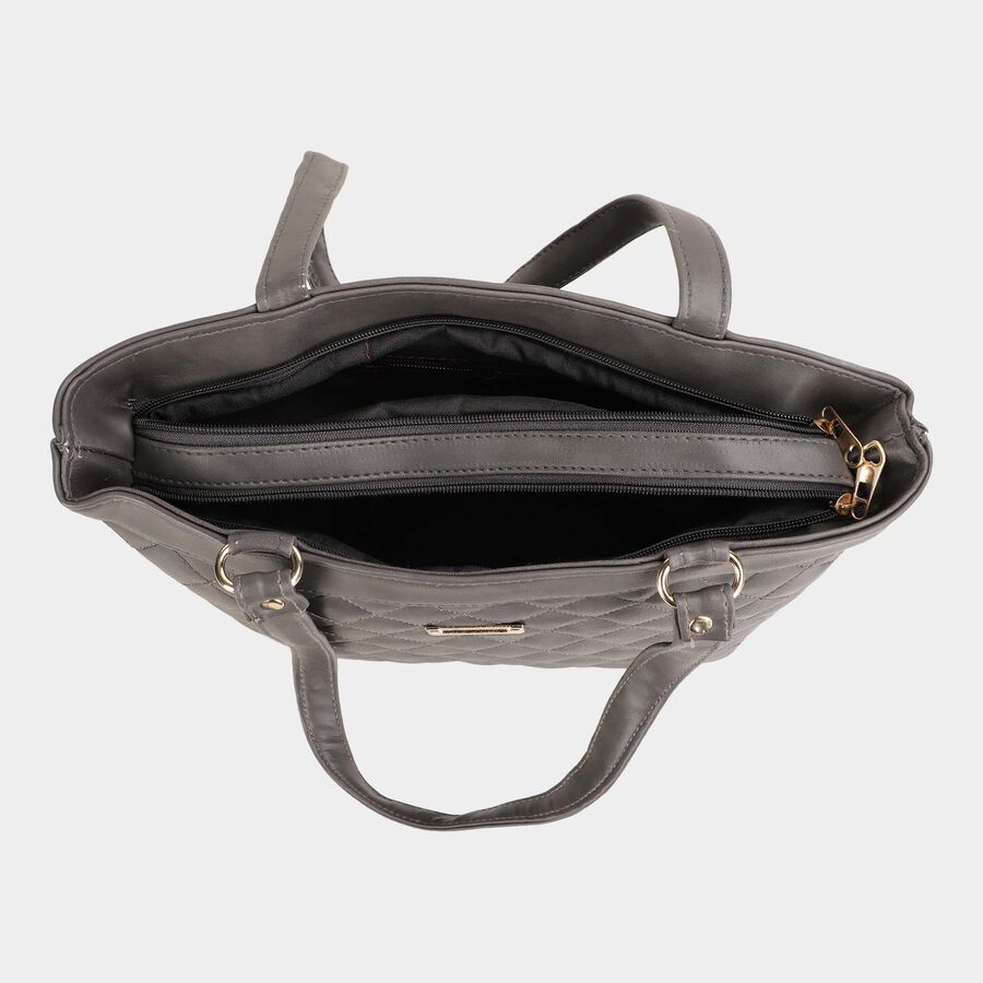 Women's Grey Polyurethane Tote Bag, , large image number null