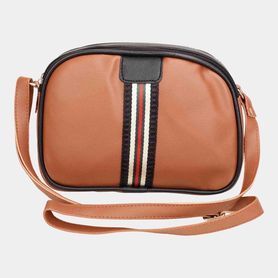 Women's Tan Polyurethane Handbag, , large image number null