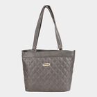 Women's Grey Polyurethane Tote Bag, , small image number null