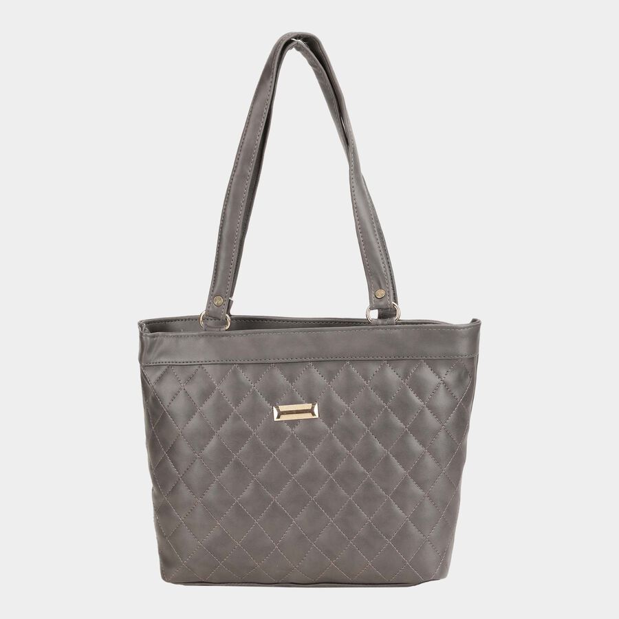 Women's Grey Polyurethane Tote Bag, , large image number null