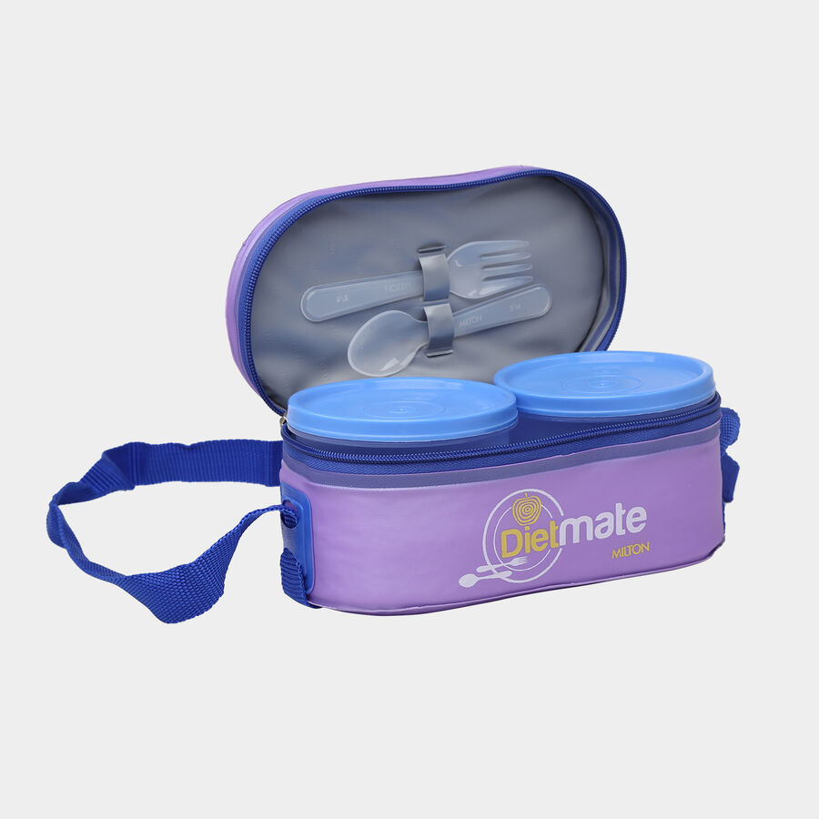 PlasticLunch Box,3 Containers With Bag, , large