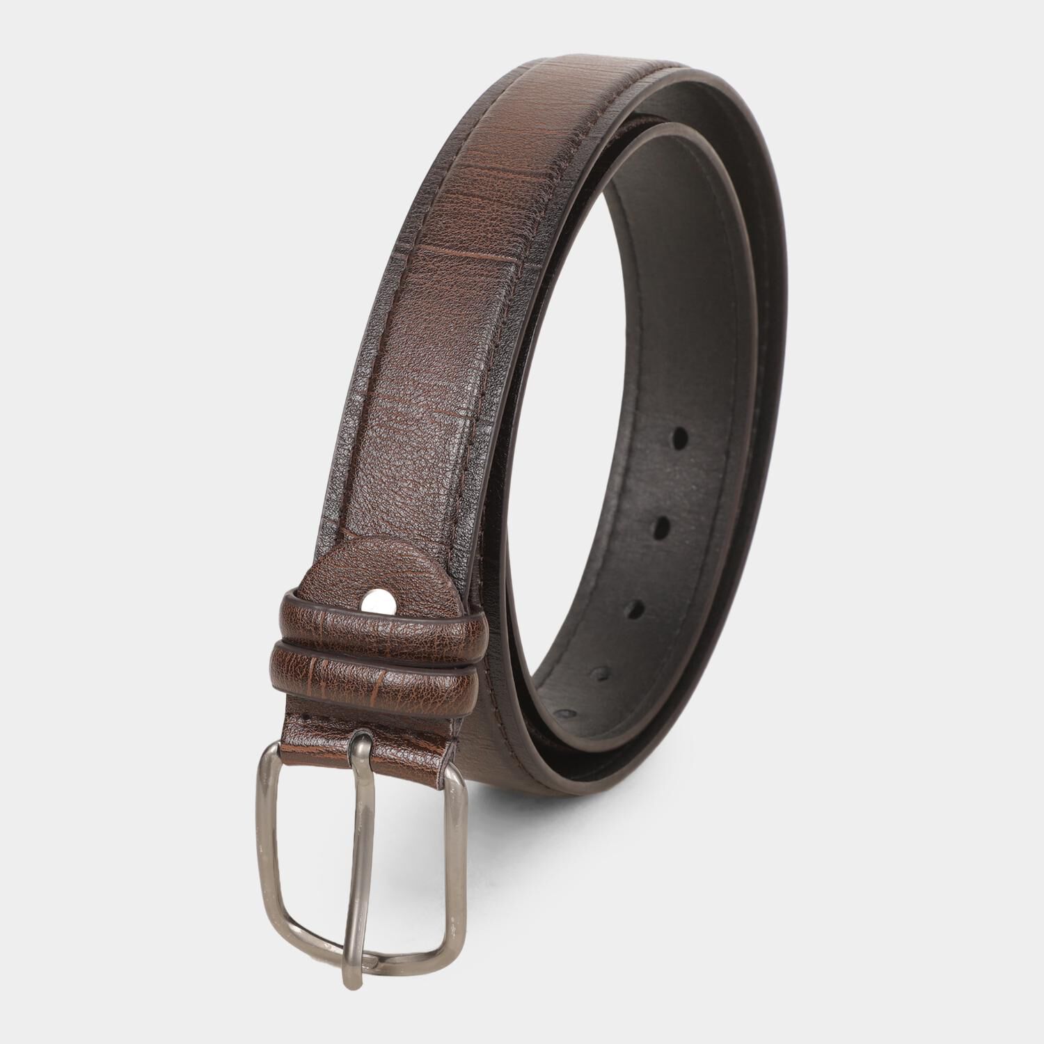 Black Tie                         Men's Brown Polyurethane Casual Belt