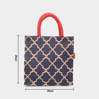 Dark Blue Printed Jute Bag, , small image number null