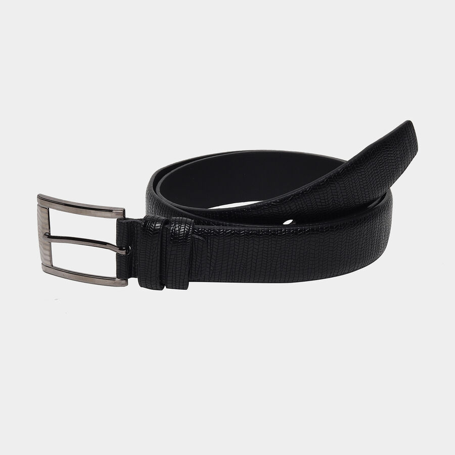 Men's Black Polyurethane Formal Belt, , large image number null