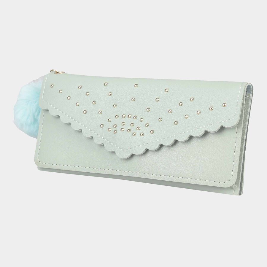 Women's Light Green Polyurethane Clutch Bag, , large image number null