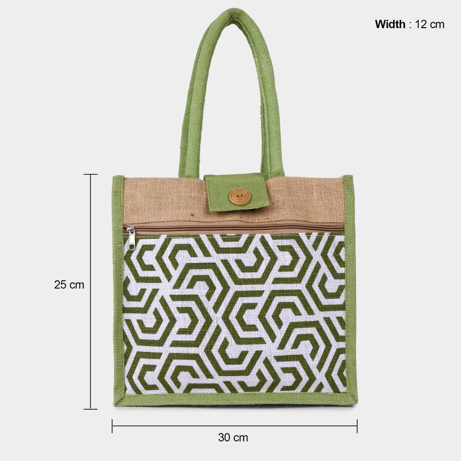 Jute Jute Lunch Bag, Light Green, , large image number null