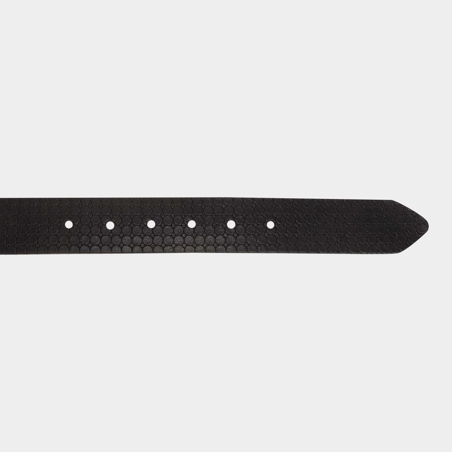 Men's Black Leather Casual Belt, , large image number null