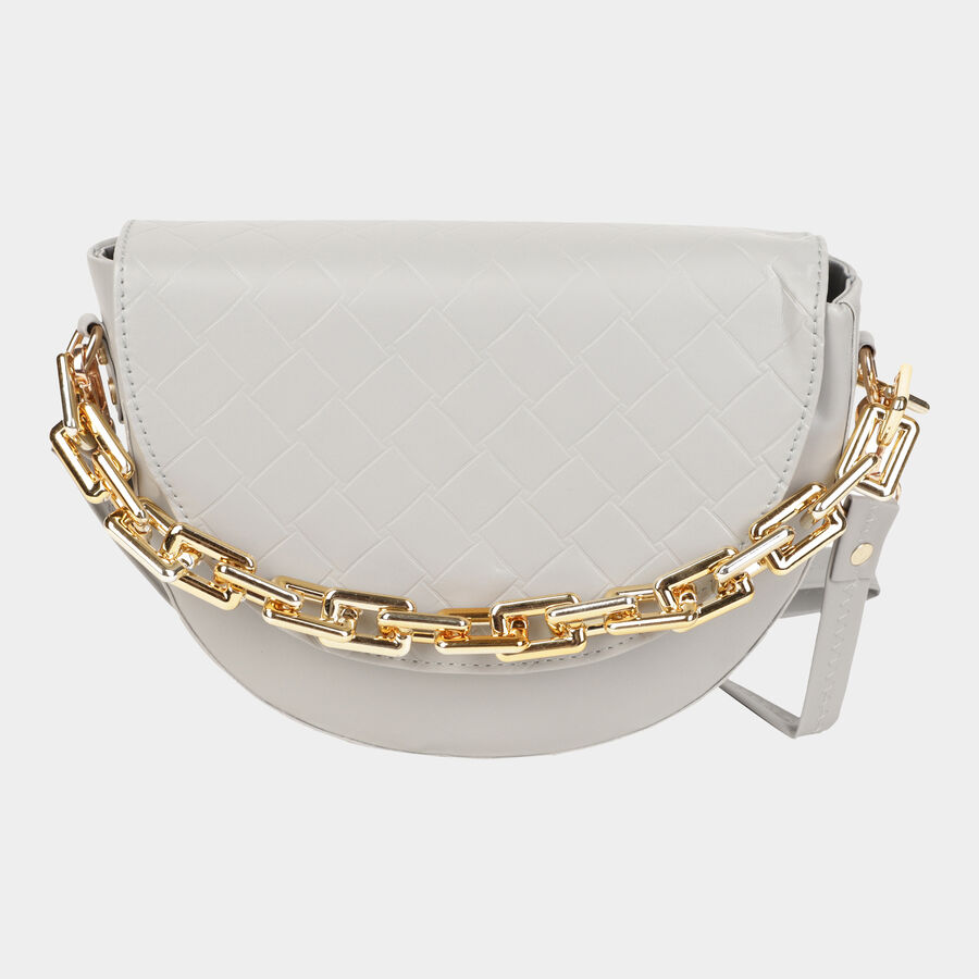 Women's Dark Grey Polyurethane Handbag, , large image number null