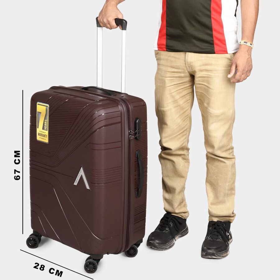 4-Wheel Brown Polypropylene Hard Case Trolley, Small + Medium + Large, , large image number null