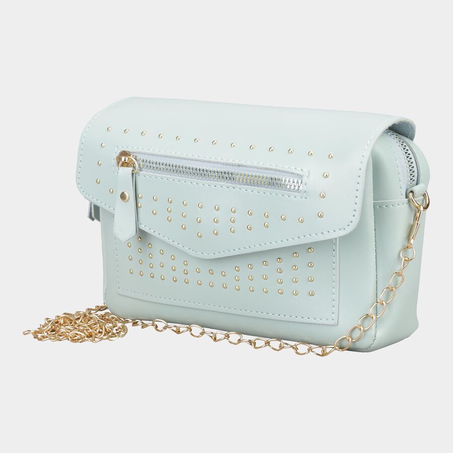 Women's Polyurethane Envelope/Zipper Sling Bag, , large image number null