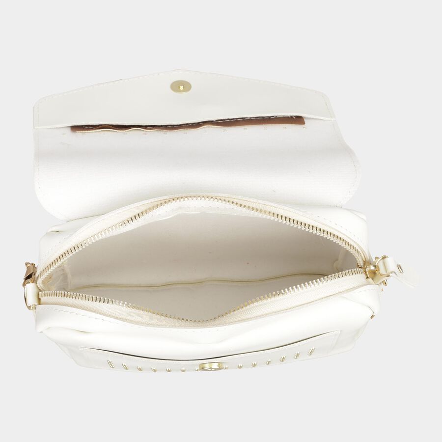 Women's Polyurethane Envelope/Zipper Sling Bag, , large image number null