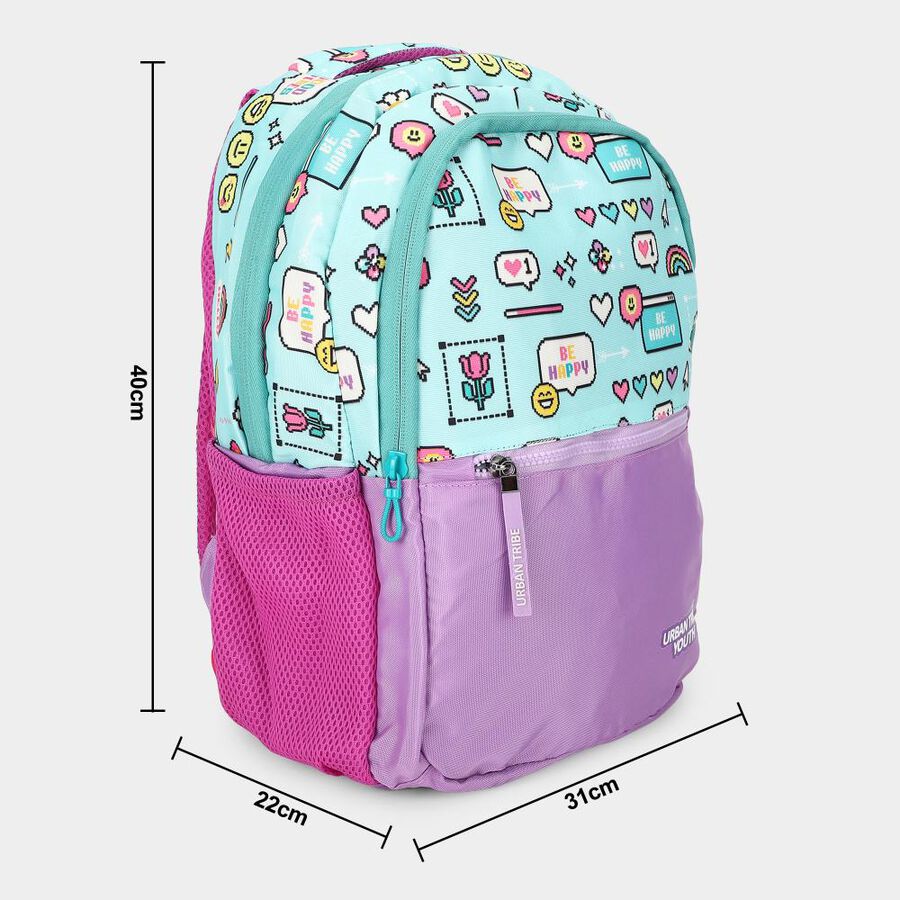 Kids Emoji Print pink Fabric Bag , , large
