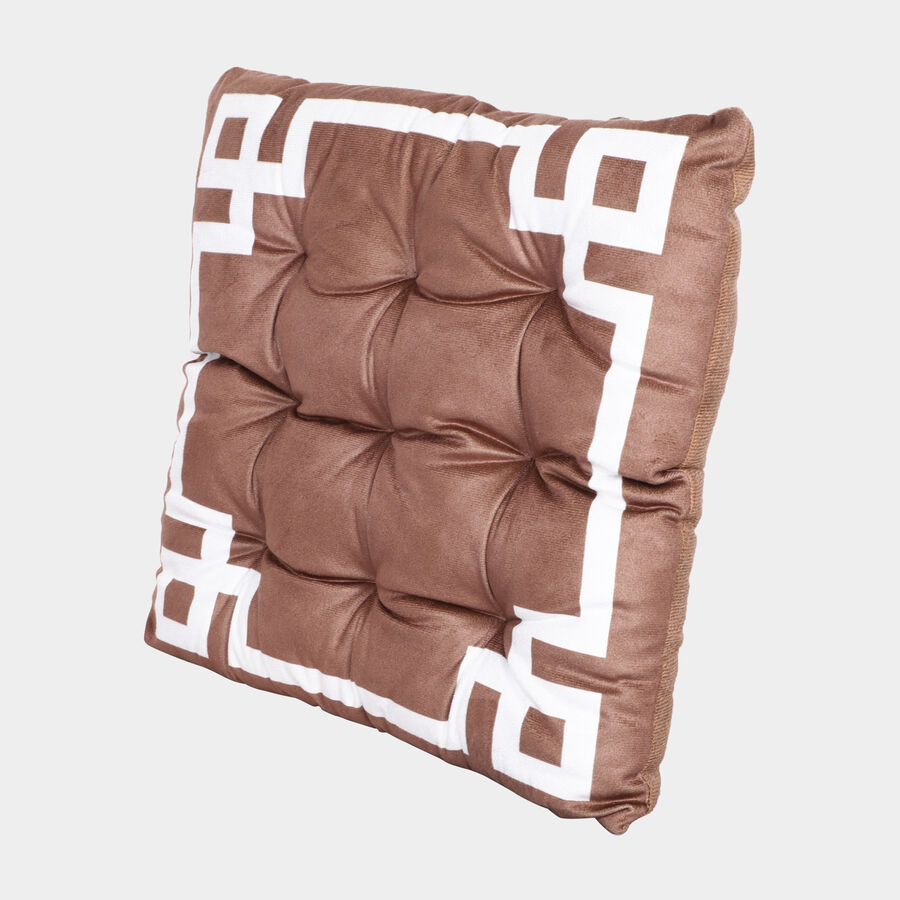 Brown Geometric Printed Cushion, , large
