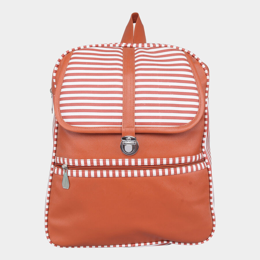 Women's Solid Polyurethane Backpack, , large image number null