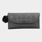 Women's Black Polyurethane Hand Pouch, , small image number null