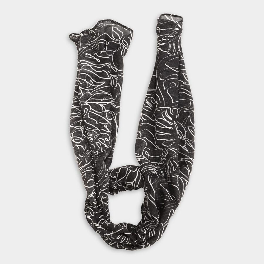 Women's Black Viscose Scarf, , large image number null