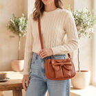 Women's Tan Polyurethane Handbag , , small
