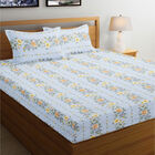 120 GSM Blue Polyester Double Bedsheet, , small image number null